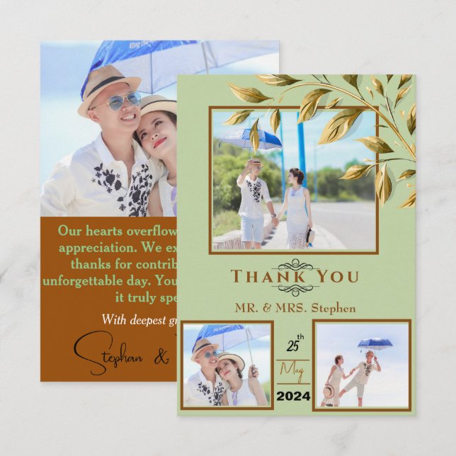 Cartão De Agradecimento Abraçar a Elegância Natural (Frente/Verso)