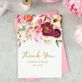 Cartão De Agradecimento Abraço Floral Matrimônio Casamento