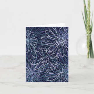 Cartão De Agradecimento Abstract Floral Blank Note Card