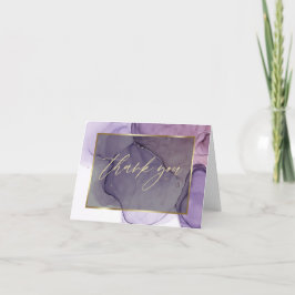 Cartão De Agradecimento Abstrato Álcool Tinta Rosa Pink Plum Obrigado