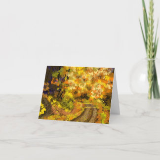 Cartão De Agradecimento Abstrato Autumn Art Obrigado