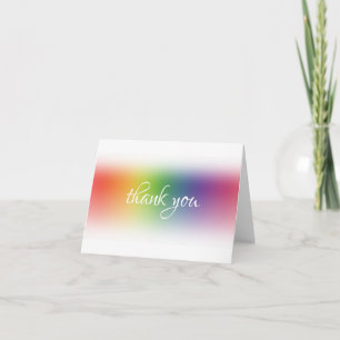 Cartão De Agradecimento Abstrato Colorida Obrigado Escrita de Mão