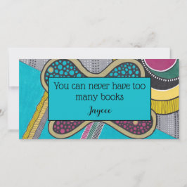 Cartão De Agradecimento Abstrato, cores brilhantes, marca de livro