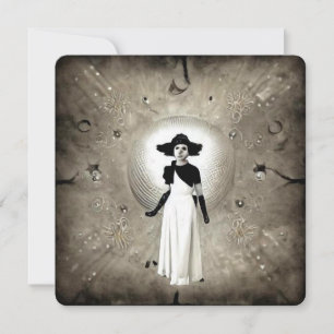 Cartão De Agradecimento Abstrato de Arte Surreal Dama Pintada