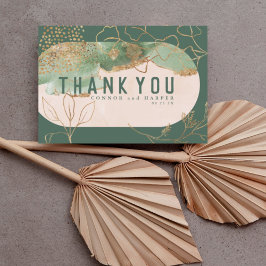 Cartão De Agradecimento Abstrato Emerald Mod de Água com Arco Duplo