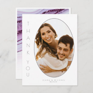 Cartão De Agradecimento Abstrato Glitter Strata Wedding Obrigado Wt ID903