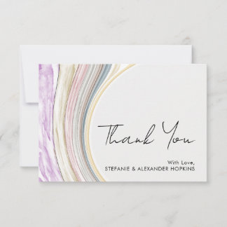 Cartão De Agradecimento Abstrato Watercolor Wedding