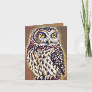 Cartão De Agradecimento Abstrato Wilderness Forest Owl Art