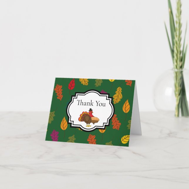 Cartão De Agradecimento Ação de Graças de Pumpkin Pie Pumpkin na Turquia | (Frente)