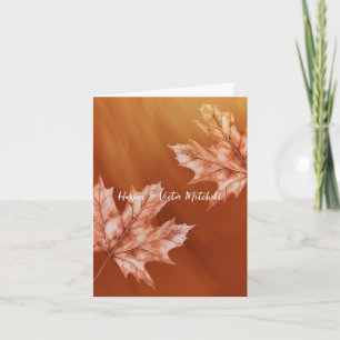 Cartão De Agradecimento ácaros folhas acentos de laranja queimada