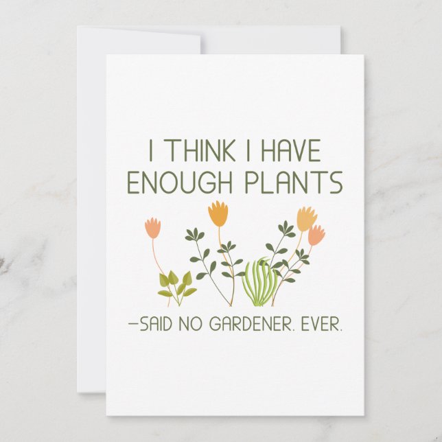 Cartão De Agradecimento Acho Que Tenho Plantas Suficientes (Frente)