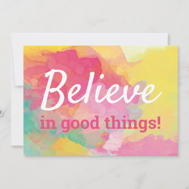 Cartão De Agradecimento Acreditem em Boas Coisas Coisas Coisas Coisas Posi (Frente)