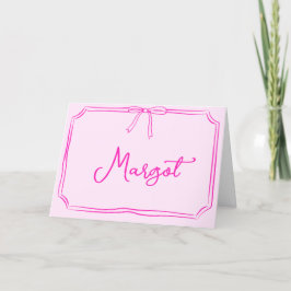 Cartão De Agradecimento Adaptador de Arco Coquette de Nome Personalizado M