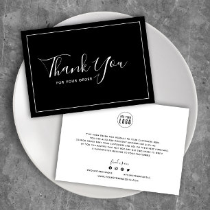 Cartão De Agradecimento Adicionar borda branca do logotipo Cor editável Ob