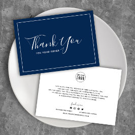 Cartão De Agradecimento Adicionar borda branca do logotipo Cor editável Ob