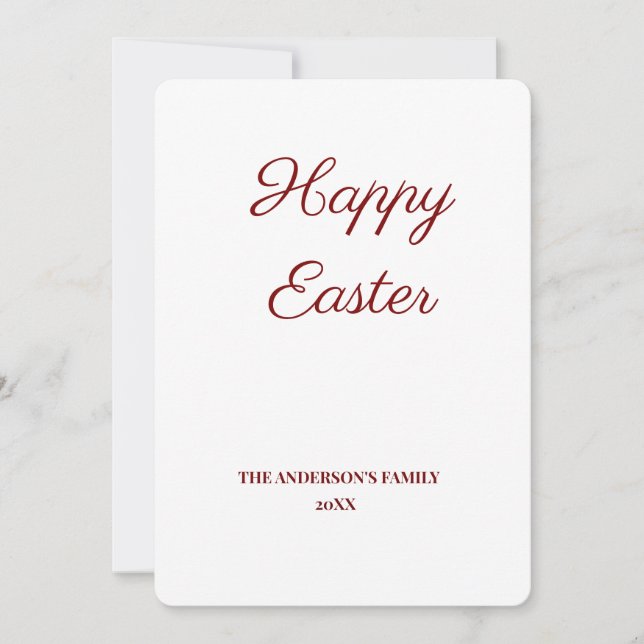 Cartão De Agradecimento adicionar páscoa de texto simples (Frente)