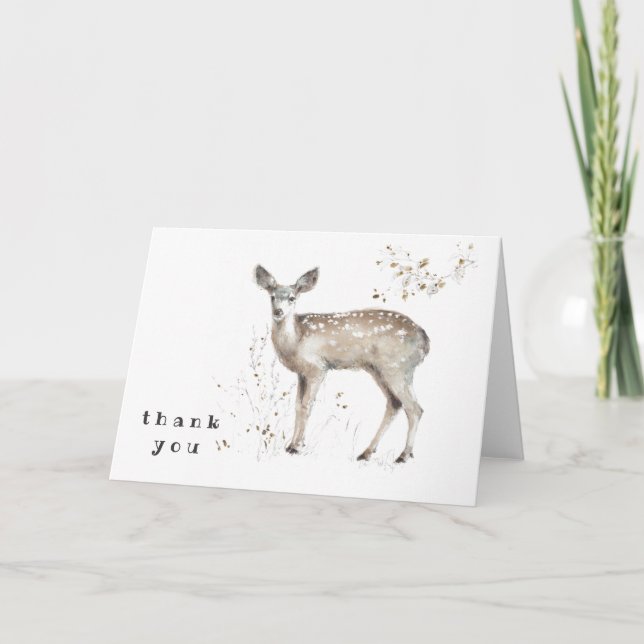 Cartão De Agradecimento Adicionar seu texto | Uma Marcha de Woodland IX (Frente)