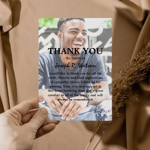 Cartão De Agradecimento Adicionar Sua Própria Simpatia Moderna de Foto e T