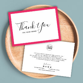 Cartão De Agradecimento Adicione seu logotipo e sua cor de borda editável 