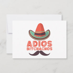 Cartão De Agradecimento Adios Bitchachos Sombrero Retro Cinco De Mayo