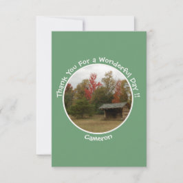 Cartão De Agradecimento Adirondack Lean-to em Itens de Festa de aniversári