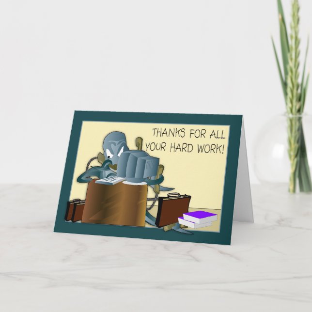 Cartão De Agradecimento Admin pro - obrigado para o trabalho duro (Frente)