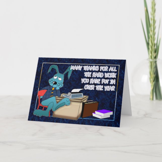 Cartão De Agradecimento Admin pro - obrigado para o trabalho duro (Frente)