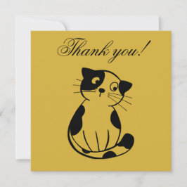 Cartão De Agradecimento Adorable Cat Fish Design Custom