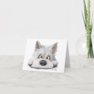 Cartão De Agradecimento Adorável Cartoon de Terrier Escocês Branco