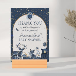 Cartão De Agradecimento Adorável Magalhães Woodland Night Animal Obrigado