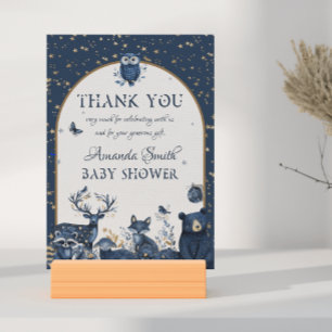 Cartão De Agradecimento Adorável Magalhães Woodland Night Animal Obrigado