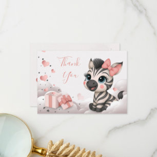 Cartão De Agradecimento Adorável pequeno zebra