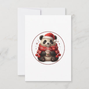 Cartão De Agradecimento Adorno de Cacau Quente de Panda de Natal Fofo