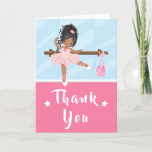 Cartão De Agradecimento África-americana Ballerina Pink Aniversário Obriga