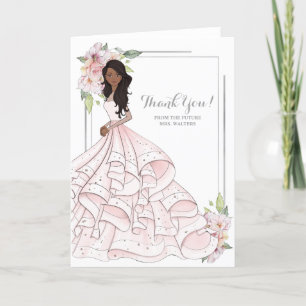 Cartão De Agradecimento African American  Bride Bridal Shower Future Mrs