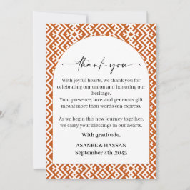 Cartão De Agradecimento African Ethnic Border Pattern Wedding 
