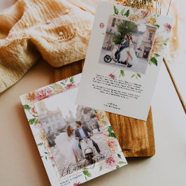 Cartão De Agradecimento Afterglow Garden Floral Wedding Photo Thank You