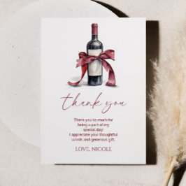 Cartão De Agradecimento Aged To Perfection Red Wine Bow Birthday Party