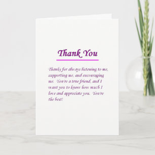 CARTÃO DE AGRADECIMENTO AGRADEÇO A MINHA ***VIDA LONGA E MELHOR AMIGA PARA