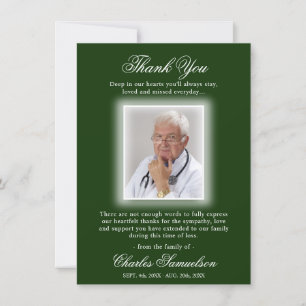 Cartão De Agradecimento Agradeço A Sua Simpatia Funeral GREEN FOTO
