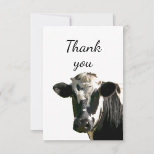 Cartão De Agradecimento Agradeço A Sua Vaca De Holstein Curiosa E Diverti