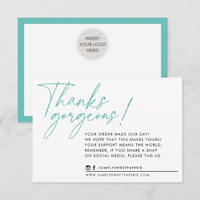 Cartão De Agradecimento AGRADEÇO A VOCÊS A caneta moderna (Frente/Verso)