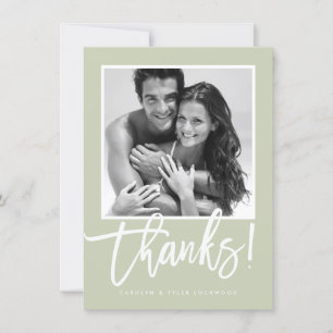 Cartão De Agradecimento AGRADEÇO A VOCÊS A simples caligrafia verde