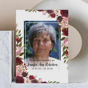 Cartão De Agradecimento Agradeço-Lhe - Foto Funeral Floral