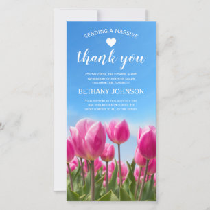 Cartão De Agradecimento Agradeço Tulipas Rosa Funerais