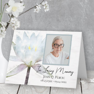 Cartão De Agradecimento Água Branca Lily Flower Simpatia Funeral Obrigado