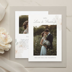 Cartão De Agradecimento Água Colorida Chic Floral Casamento Foto Obrigado