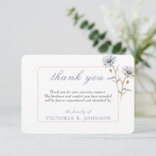 Cartão De Agradecimento Água Floral Aquarela Margarida Funeral Memorial Ag