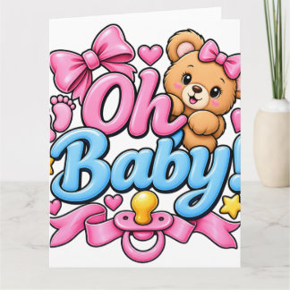 Cartão De Agradecimento Ah, Bebê! Design de Celebração de Chá de Bebê