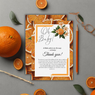 Cartão De Agradecimento Ah Bebê Um Pequeno Lindo Festa de Bebê Laranja Cit